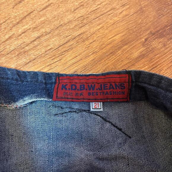 mcbling grunge coquette goth pleated skirt  kdbw jeans sz 21 blue - Picture 6 of 8